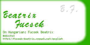 beatrix fucsek business card